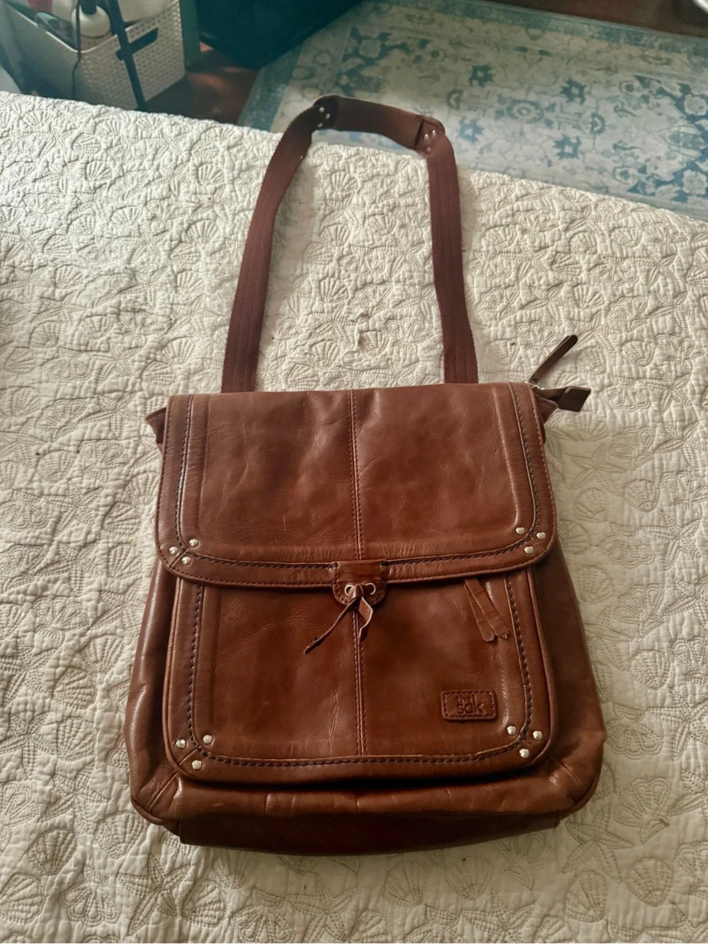 The Sak Brown Leather Messenger Bag for Men